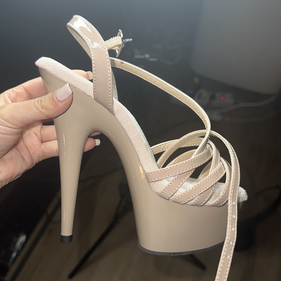 Beige Pleaser Heels - Picture 2 of 3
